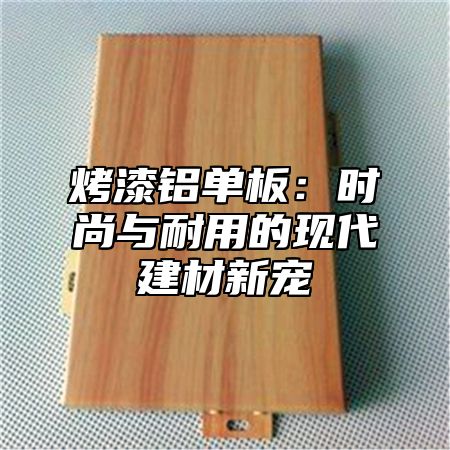 烤漆铝单板：时尚与耐用的现代建材新宠