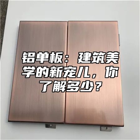 铝单板：建筑美学的新宠儿，你了解多少？