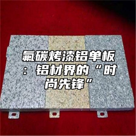 氟碳烤漆铝单板：铝材界的“时尚先锋”