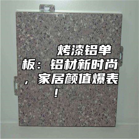 🌟烤漆铝单板：铝材新时尚，家居颜值爆表！🌟