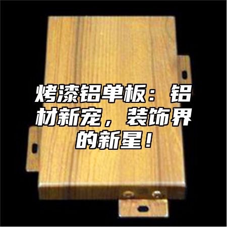 烤漆铝单板：铝材新宠，装饰界的新星！