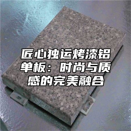 匠心独运烤漆铝单板：时尚与质感的完美融合