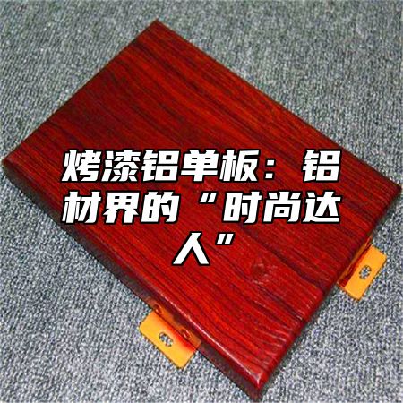 烤漆铝单板：铝材界的“时尚达人”